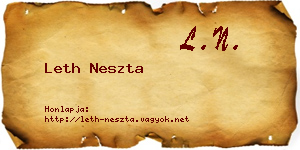 Leth Neszta névjegykártya